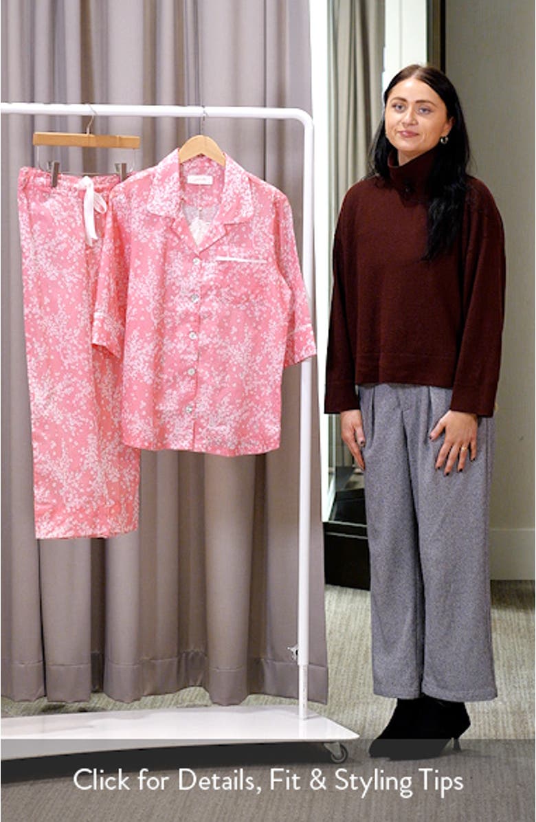 Cheri Blossom Cotton Sateen Crop Pajamas, sales video thumbnail