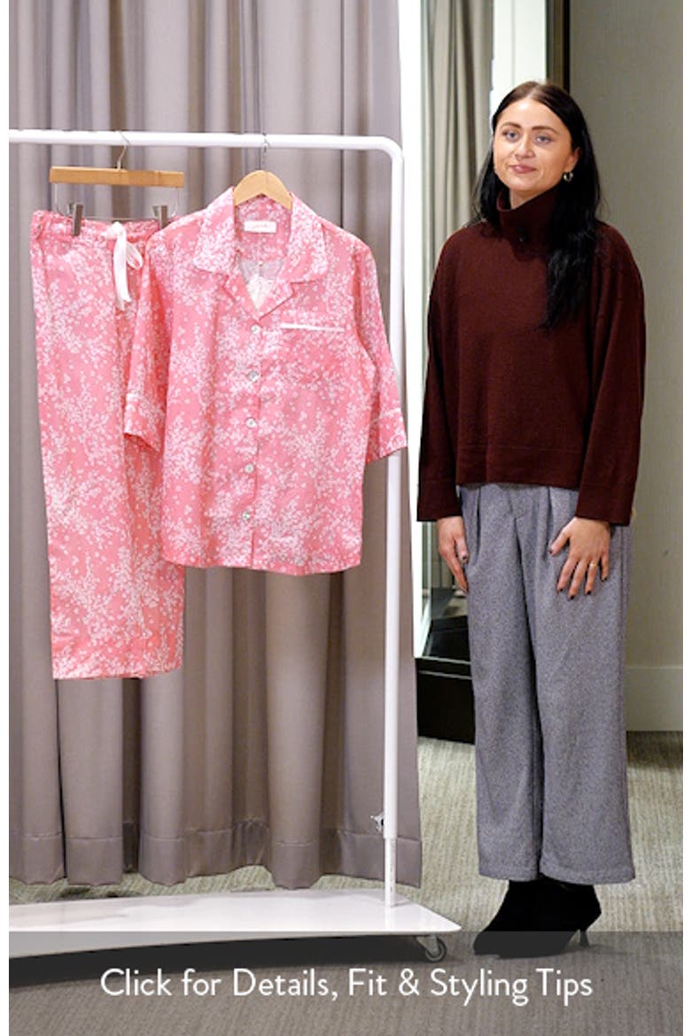 Cheri Blossom Cotton Sateen Crop Pajamas video