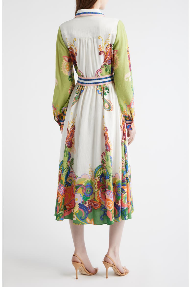 The Ester Belt Long Sleeve Shirtdress, Alternate, color, CELESTIAL PAISLEY