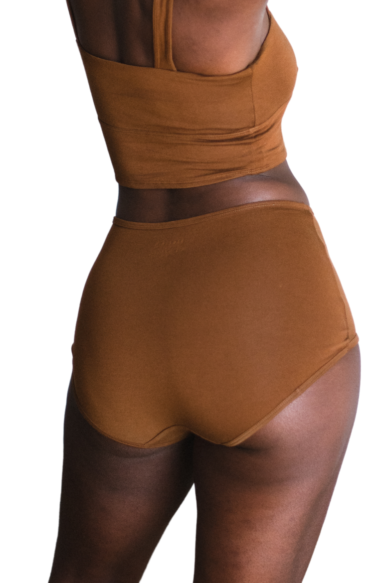 Organic Cotton High Rise Brief, Alternate, color, Deep Nude