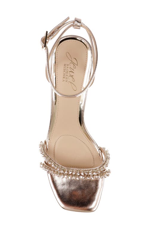 Jewel Badgley Mischka Nayla Ankle Strap Sandal In Rose Gold Metallic