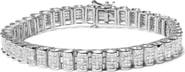 Haus of Brilliance 14K Gold 5.00 Cttw Princess Cut Diamond Rectangular Invisible Set Link Tennis Bracelet
