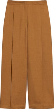 Theory City Pleated High Waist Wide Leg Pants