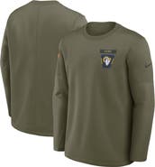Nike Men's Nike Olive Los Angeles Rams 2025 Salute to Service Sideline Coaches Therma-FIT Long Sleeve Shirt