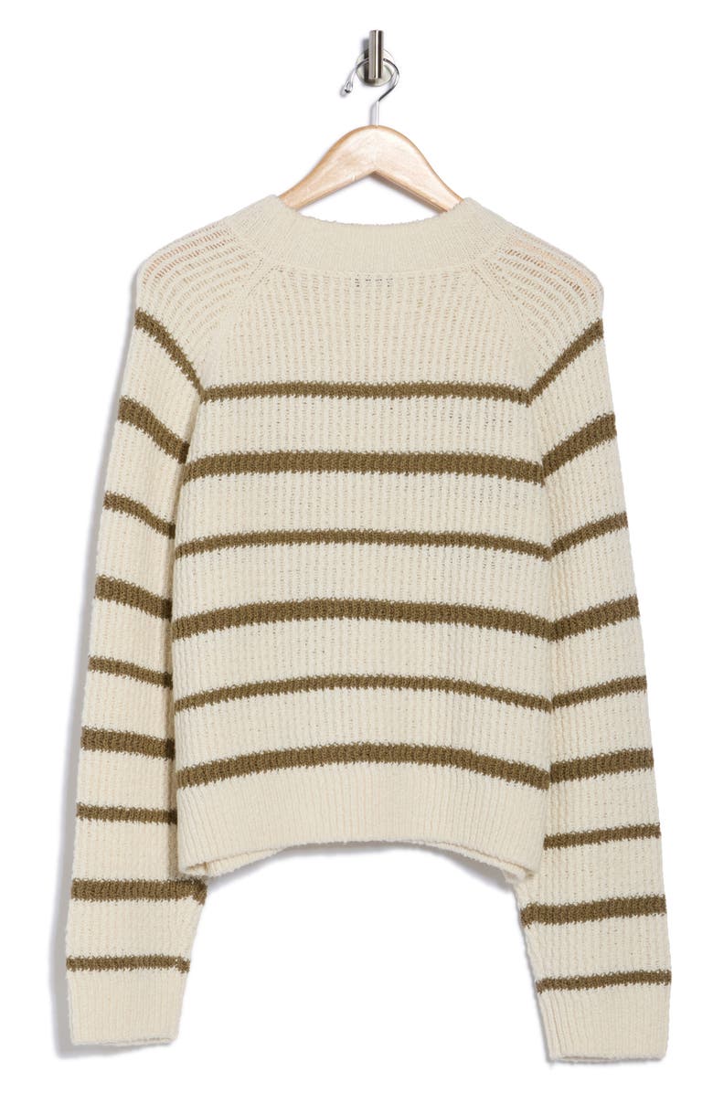 Vince Stripe Drop Shoulder Sweater, Alternate, color, Off White/ Moon Moss