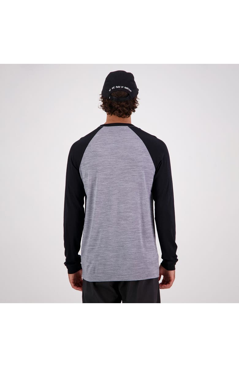 Mons Royale Icon Raglan Top - Men's, Alternate, color, Grey Heather/Black