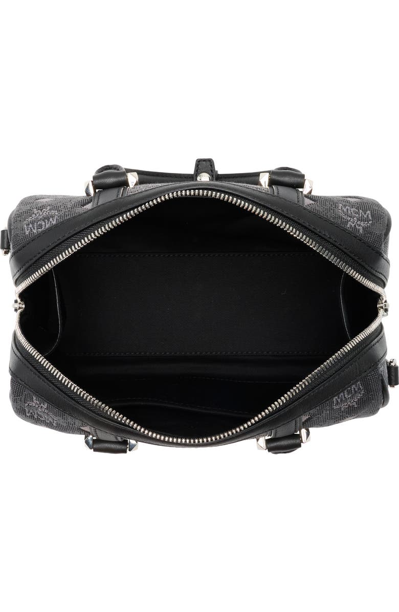 MCM Aren Barrel Bag, Alternate, color, Dark Grey