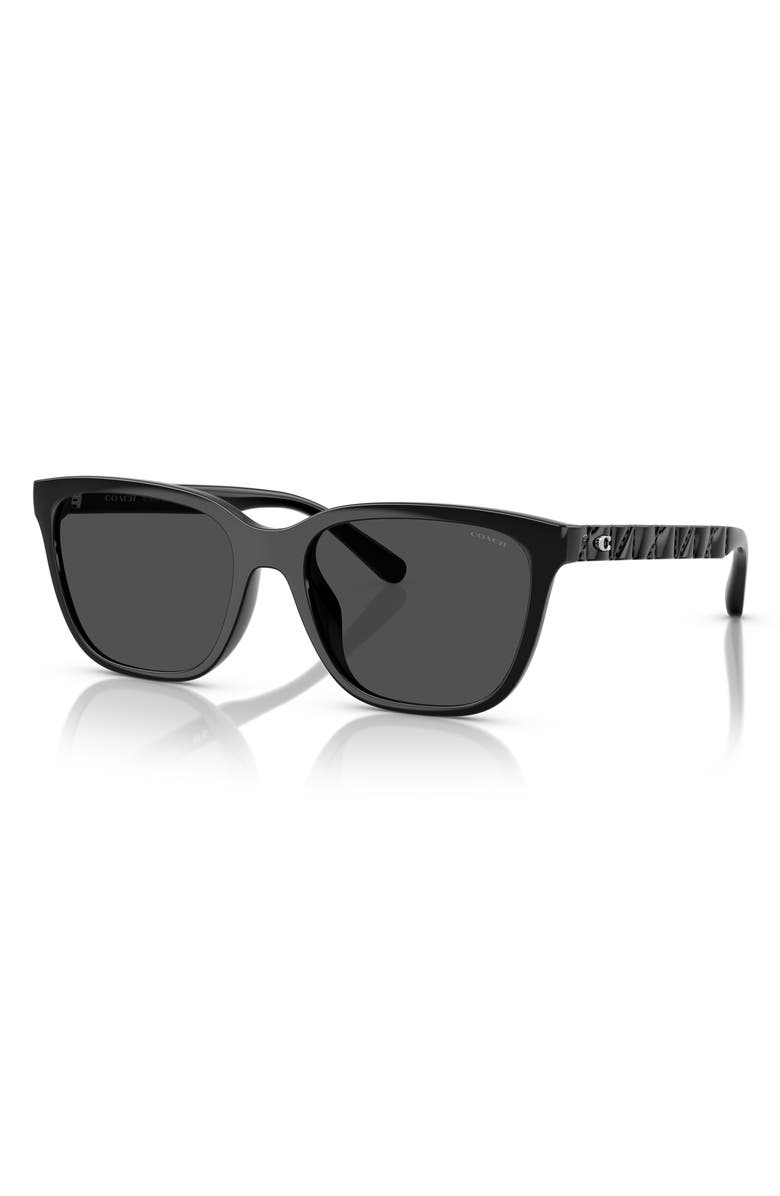 COACH 56mm Square Sunglasses, Alternate, color, Black / Grey Solid