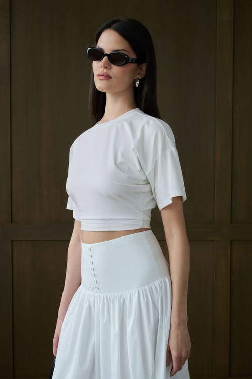 Weworewhat Ruched Cropped Tee