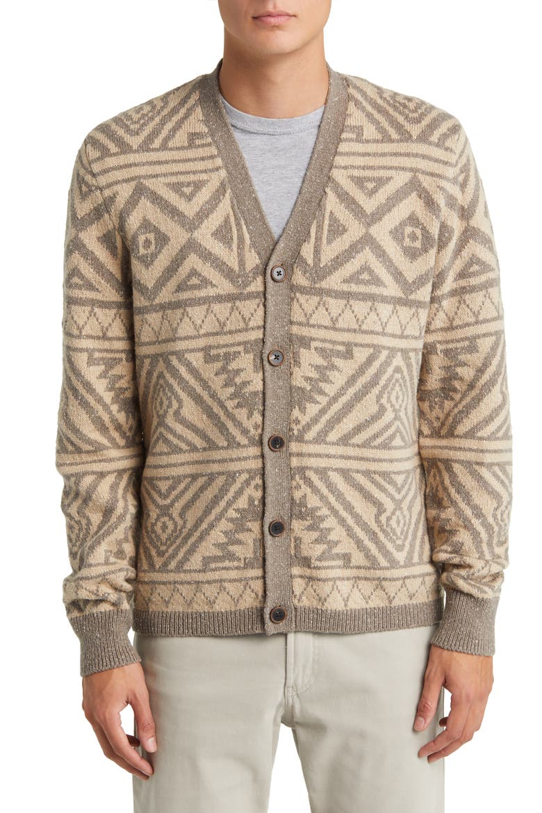 Duran Jacquard Cardigan, Alternate, color, KHAKI FOLIAGE NEP