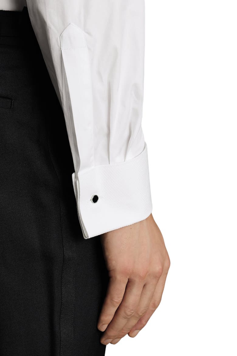 Bib Front Evening Slim Fit Shirt Double Cuff, Alternate, color, White