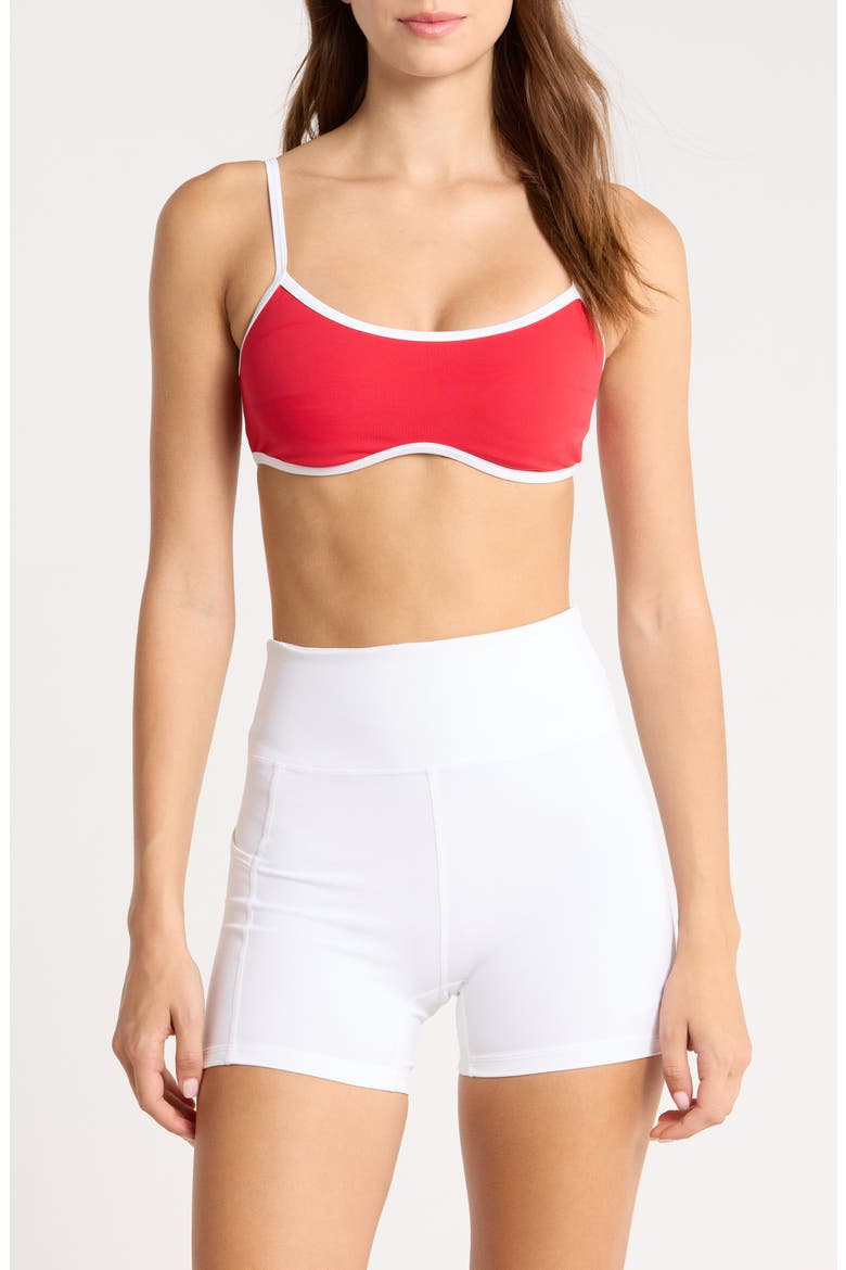 Monica Sports Bralette, Main, color, CHERRY/WHITE