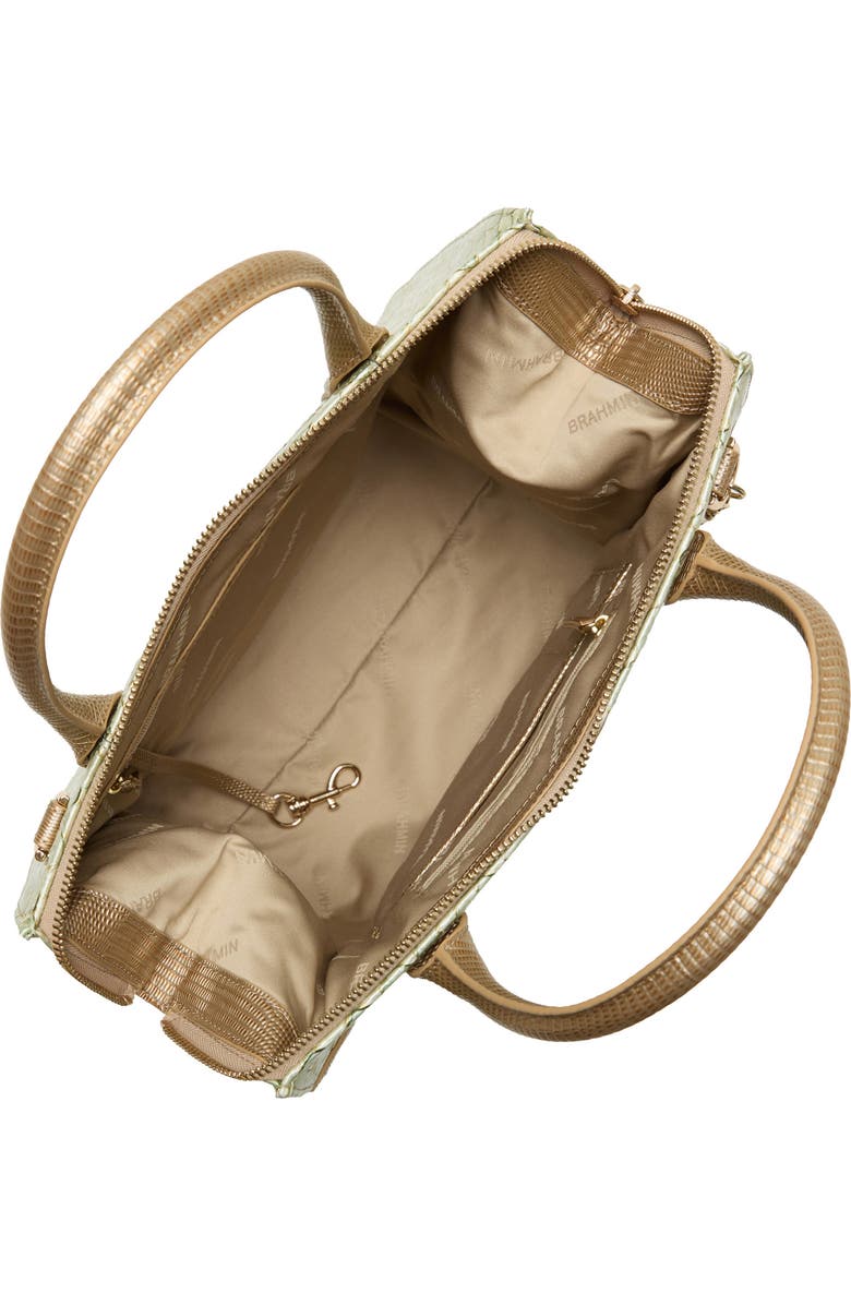 Brahmin Caroline Croc Embossed Leather Satchel, Alternate, color, Mint Novella