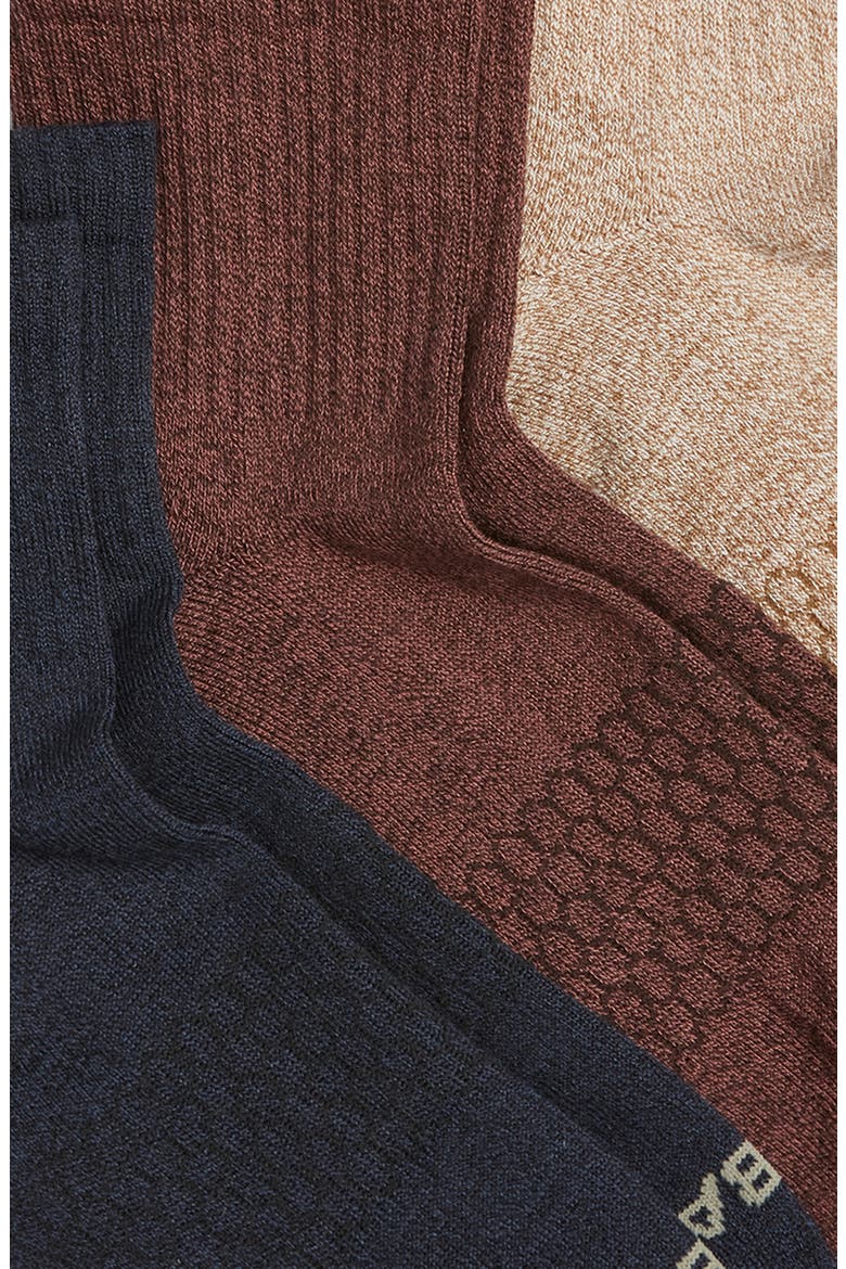 Assorted 3-Pack Marl Quarter Crew Socks, Alternate, color, BLACK SAGE MIX