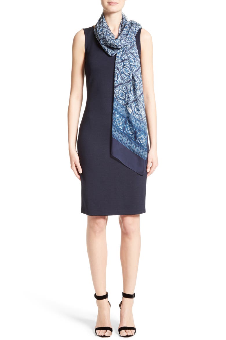 Milano Knit Sheath Dress, Alternate, color, NAVY
