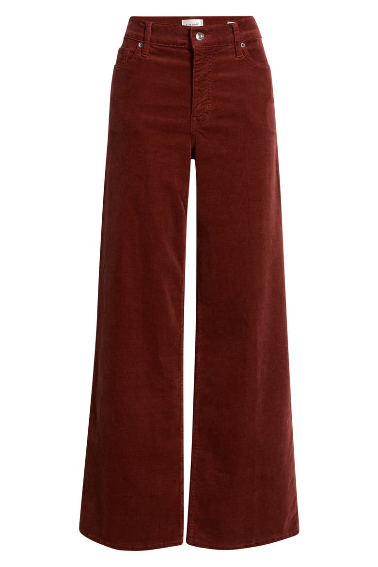 Le Slim Palazzo Corduroy Pants, Alternate, color, WINE