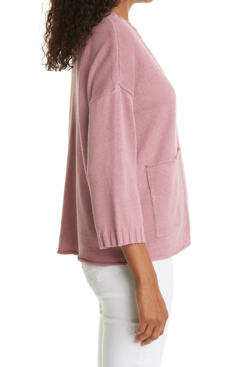 Open Front Cardigan, Alternate, color, MAGNOLIA