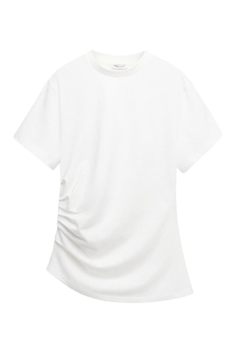 Gathered Cotton T-Shirt, Alternate, color, WHITE