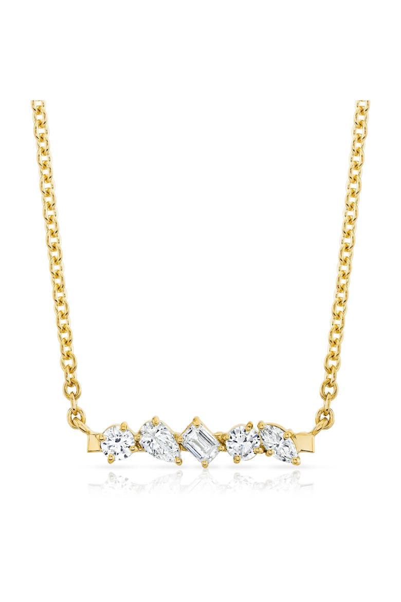 Mini Montage Mixed Cut Diamond Bar Necklace, Main, color, 18K Yellow Gold