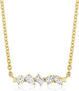 Michael M Mini Montage Mixed Cut Diamond Bar Necklace