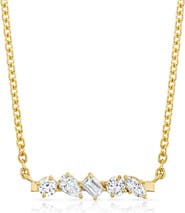 Michael M Mini Montage Mixed Cut Diamond Bar Necklace