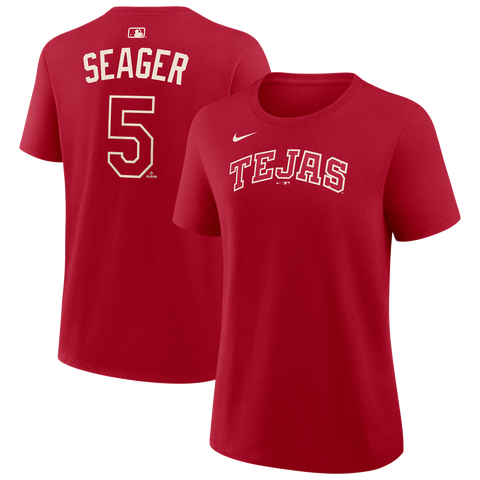 Women's Nike Corey Seager Red Texas Rangers 2026 City Connect Name & Number T-Shirt