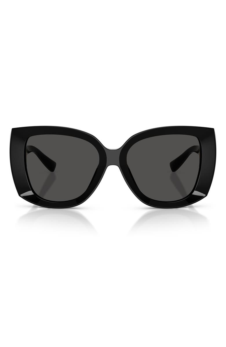 Dolce&Gabbana 56mm Square Sunglasses, Main, color, Black / Dark Grey