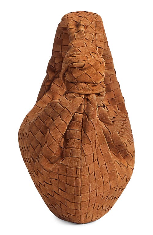 Bottega Veneta Teen Jodie Intrecciato Suede Hobo In Gold