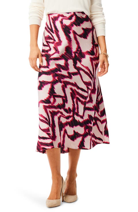 Blurred Ikat Midi Skirt