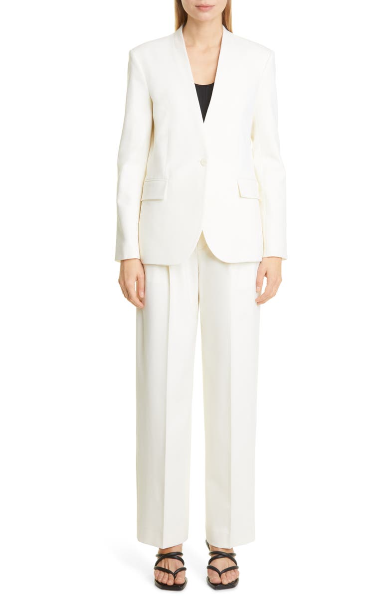 Maria McManus Women's Collarless Stretch Wool Blazer, Alternate, color, 