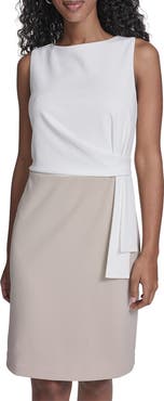 Tommy Hilfiger Colorblock Sleeveless Crepe Sheath Dress