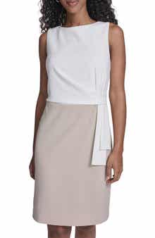 Tommy Hilfiger Colorblock Sleeveless Crepe Sheath Dress