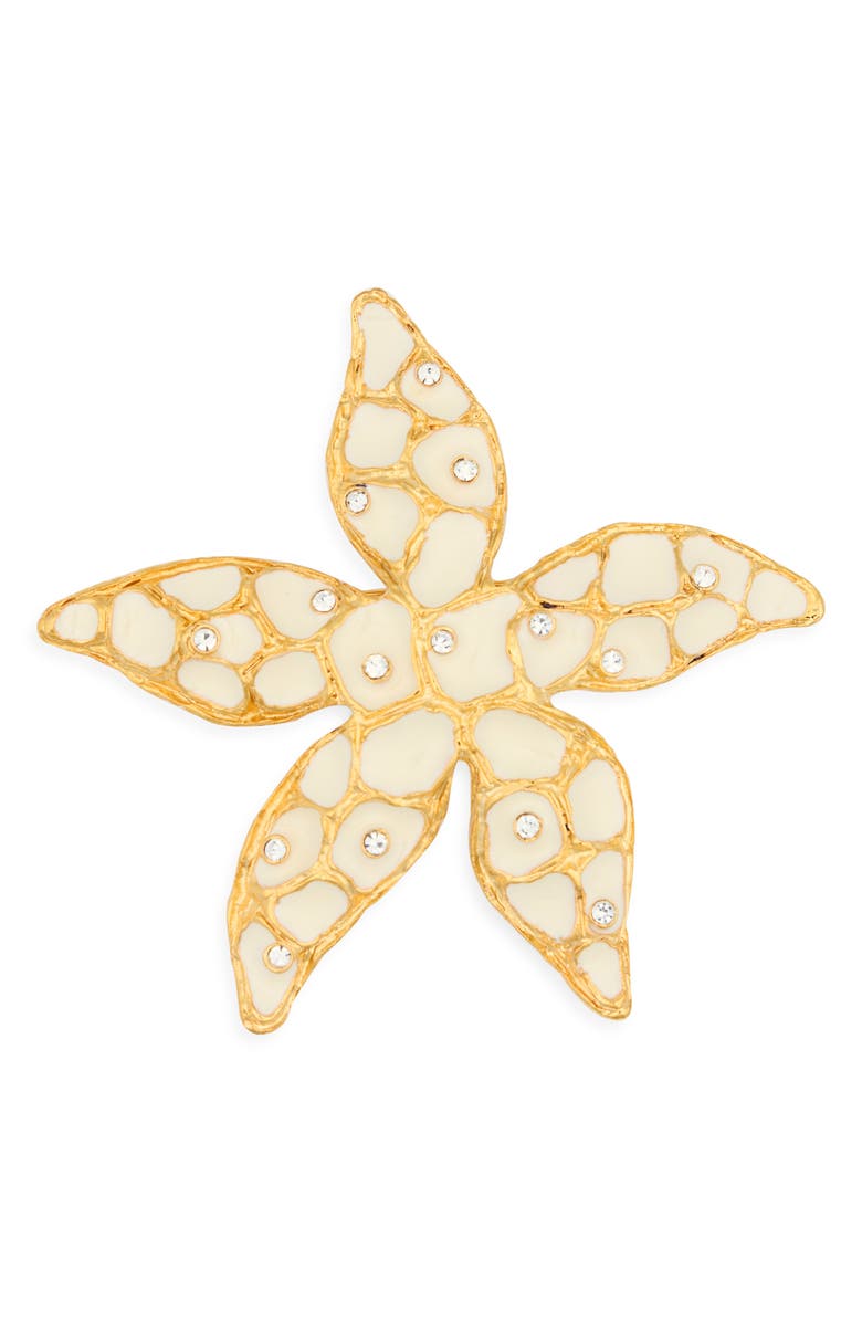 Kenneth Jay Lane Star Brooch, Main, color, White
