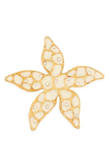 Kenneth Jay Lane Star Brooch In White