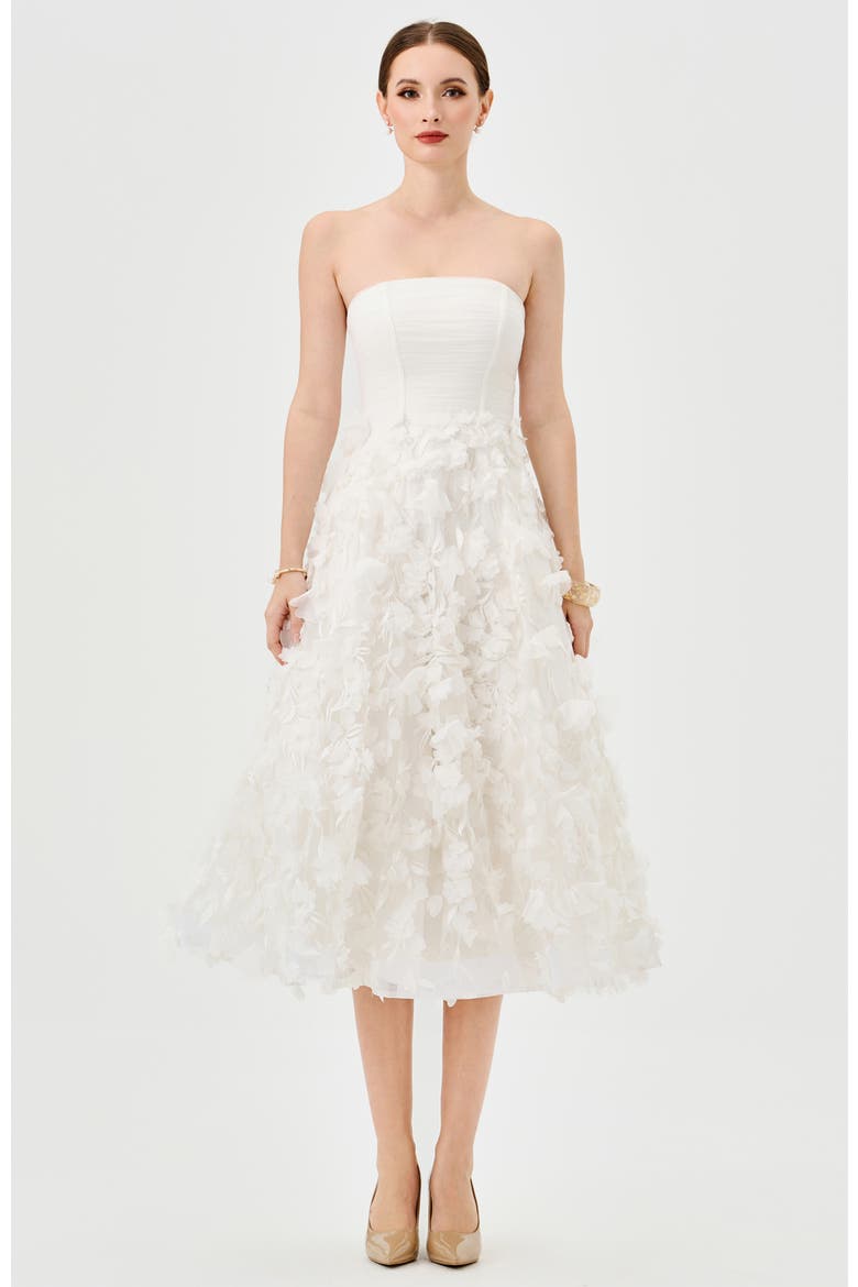Aryan Strapless Midi, Main, color, WHITE