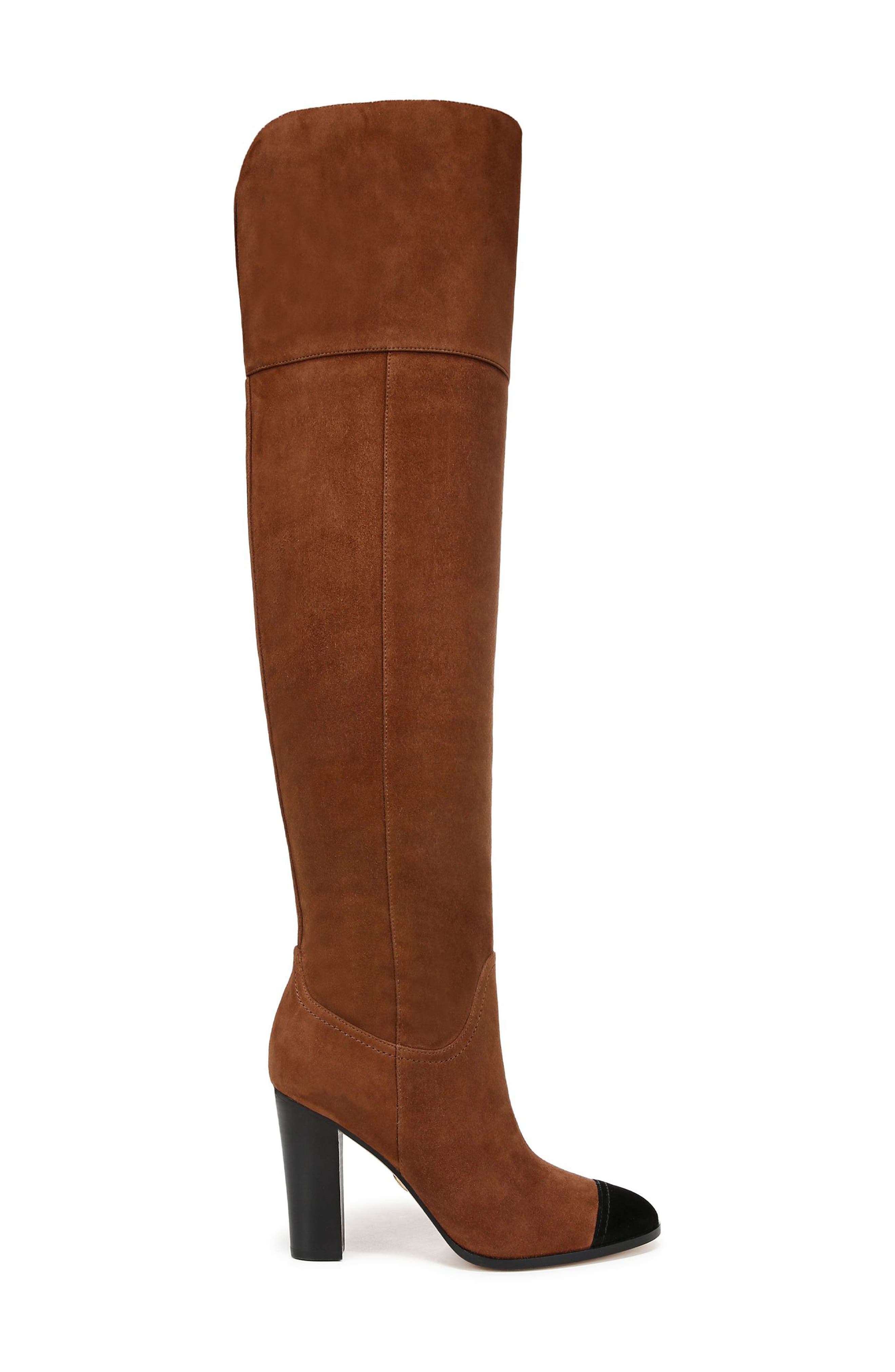 Veronica Beard Conrad Knee High Boot, Alternate, color, Cedar/ Black