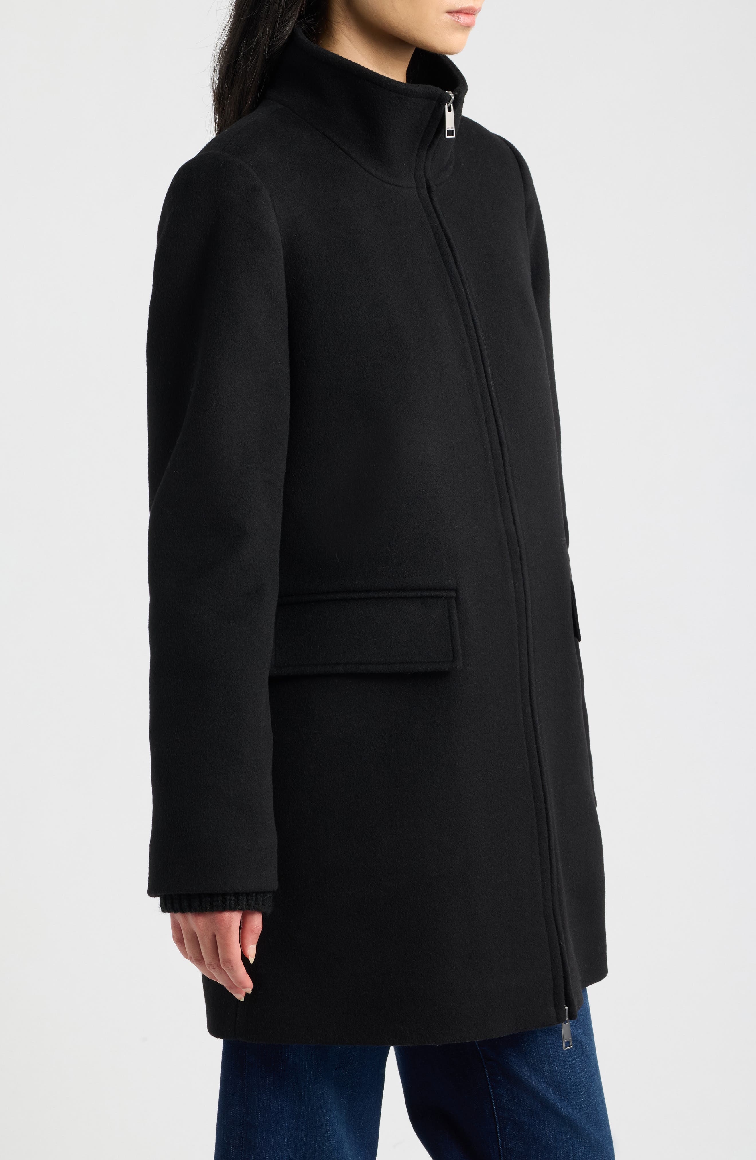Женские куртки Vince Stand Collar Wool & Cashmere Blend Coat — фото 3