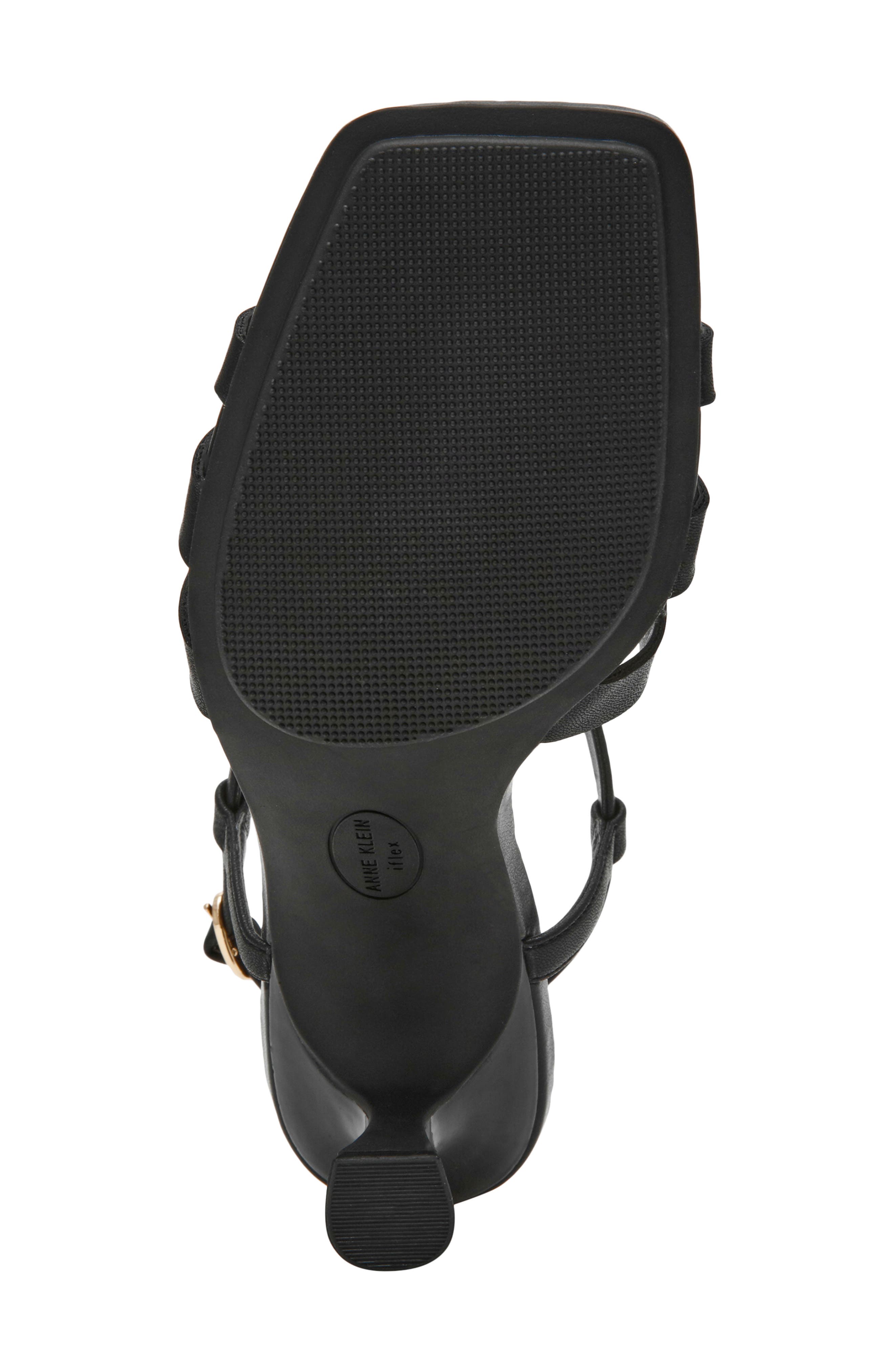 Anne Klein Jazlyn Ankle Strap Sandal, Alternate, color, Black Pu