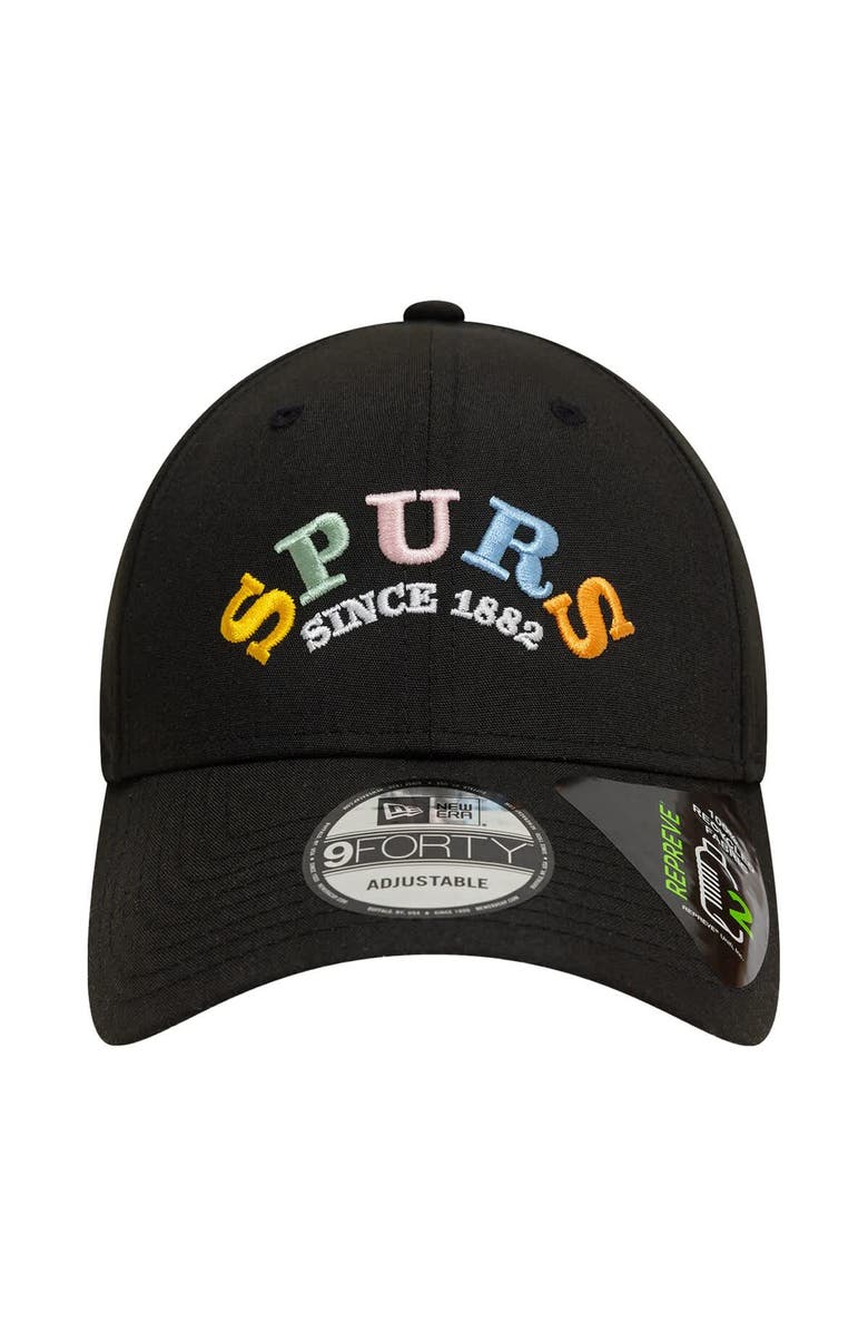 New Era Men's New Era Black Tottenham Hotspur Rainbow Wordmark Adjustable 9FORTY Hat, Alternate, color, Black