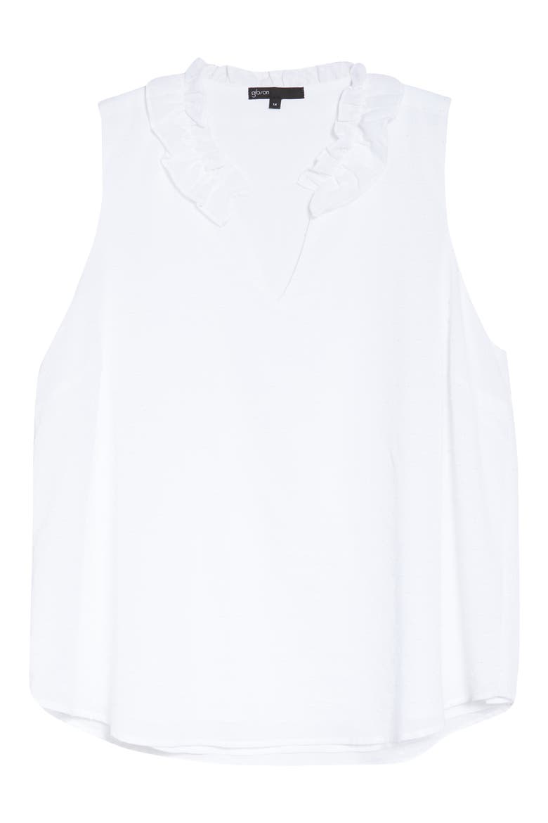 Gibson x International Women's Day Loverly Grey Ruffled V-Neck Top, Alternate, color, WHITE CLIP DOT