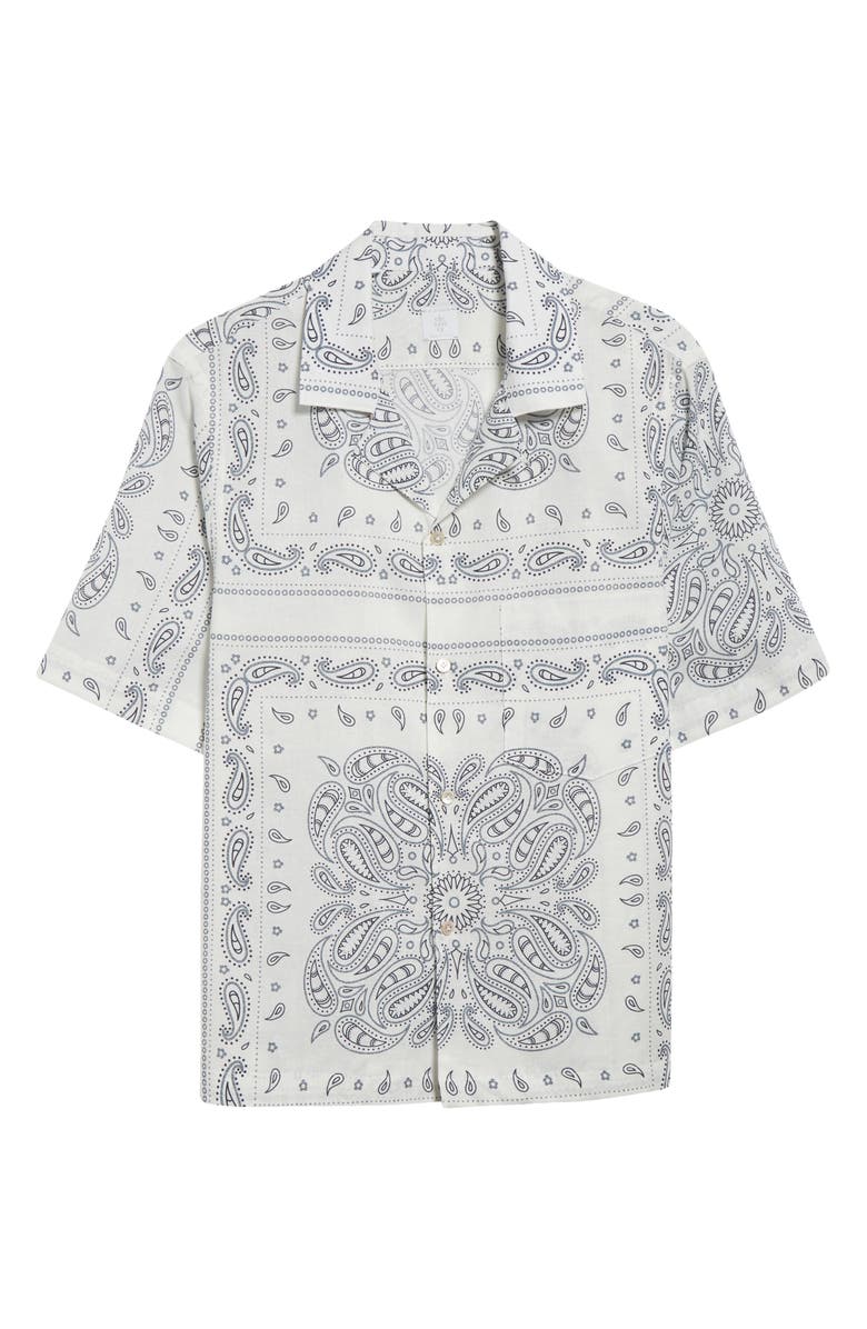 Eleventy Bandana Print Linen & Cotton Camp Shirt, Alternate, color,