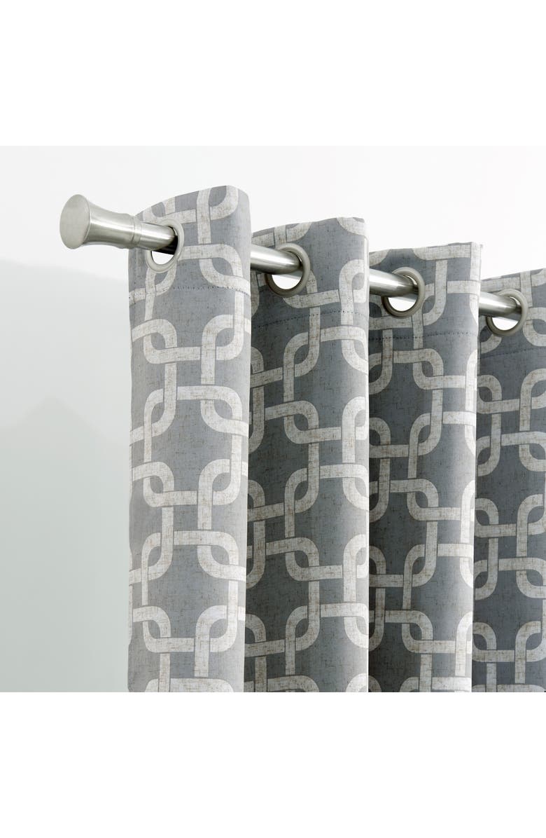 DAINTY HOME Interlock Single Blackout Panel Curtain, Alternate, color, Silver