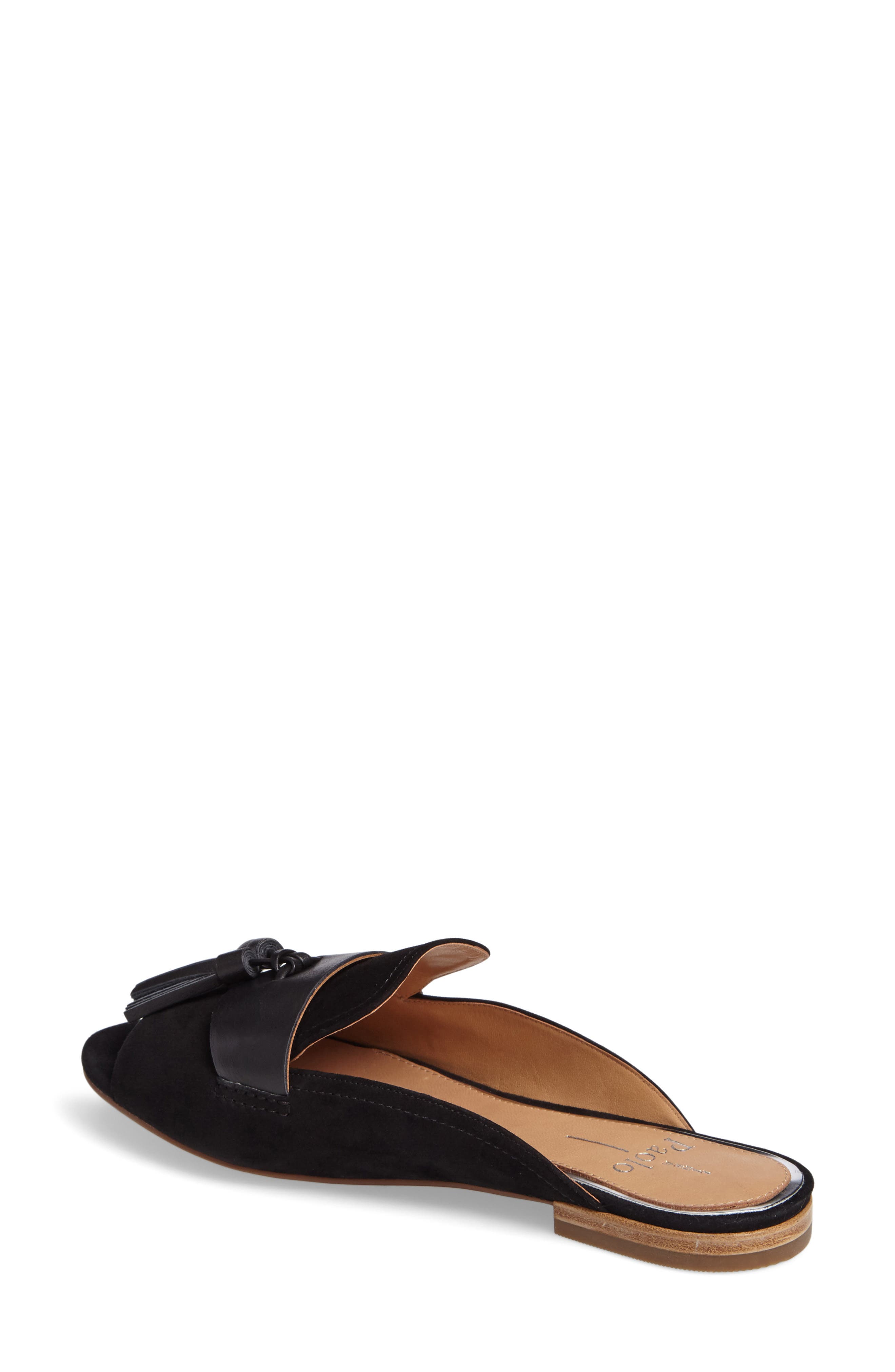 Fling Tassel Loafer Slide, Alternate, color, BLACK SUEDE