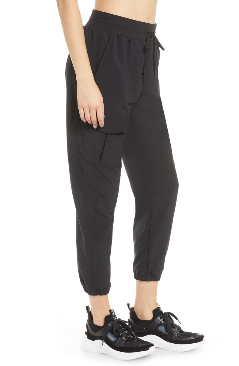 Zella Getaway Cargo Pants, Alternate, color, Black
