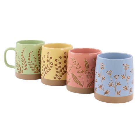 Garcelle 4 Piece 18 Ounce Round Stoneware Mug Set