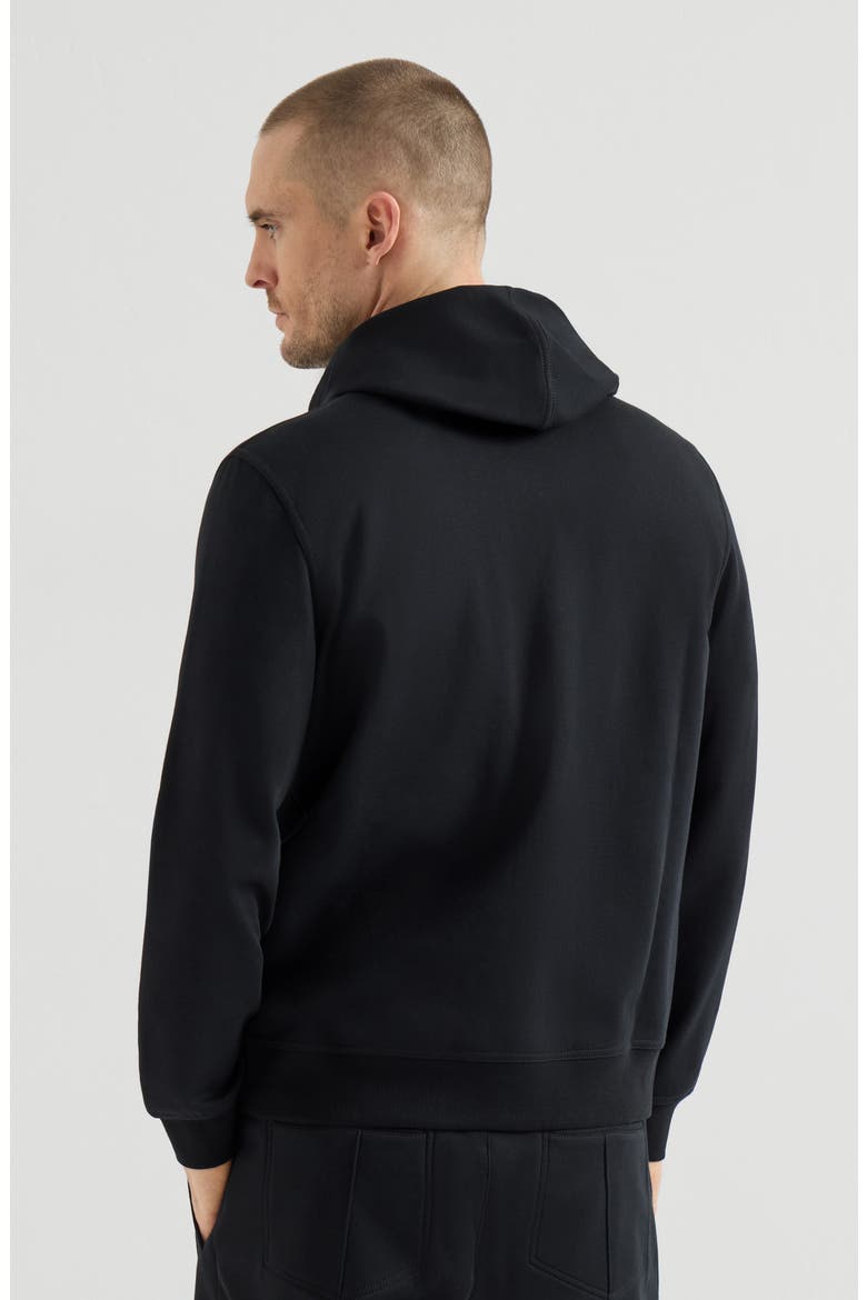 Hooded zip-up sweatshirt, Alternate, color, Black