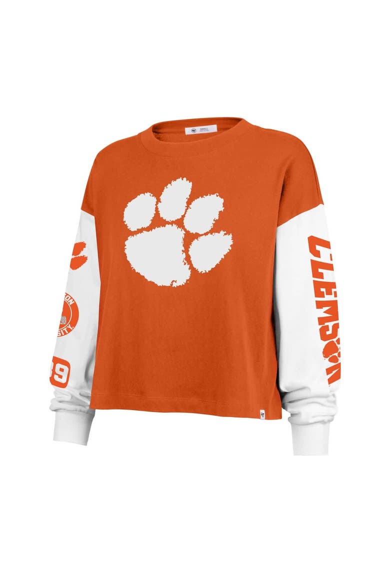 Women's '47 Orange Clemson Tigers Sydney Long Sleeve T-Shirt, Alternate, color, Orange