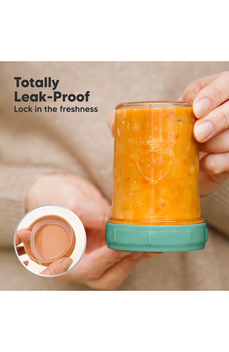 KeaBabies 4-Pack Prep Jars Food Glass Containers, Alternate, color, Kea