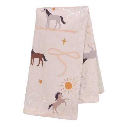 Country Western Cowboy/Cowgirl Soft Warm Fleece Baby Blanket