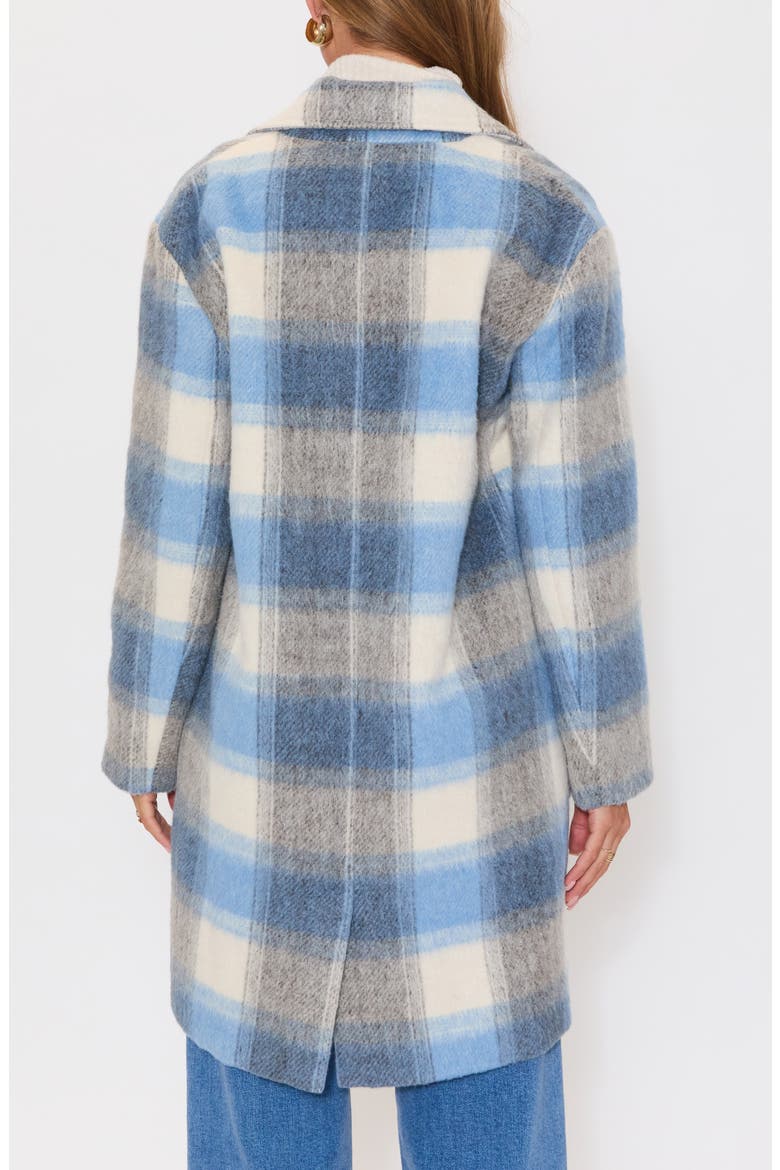 Geneva Brushed Plaid Coat, Alternate, color, BLUE MULTI